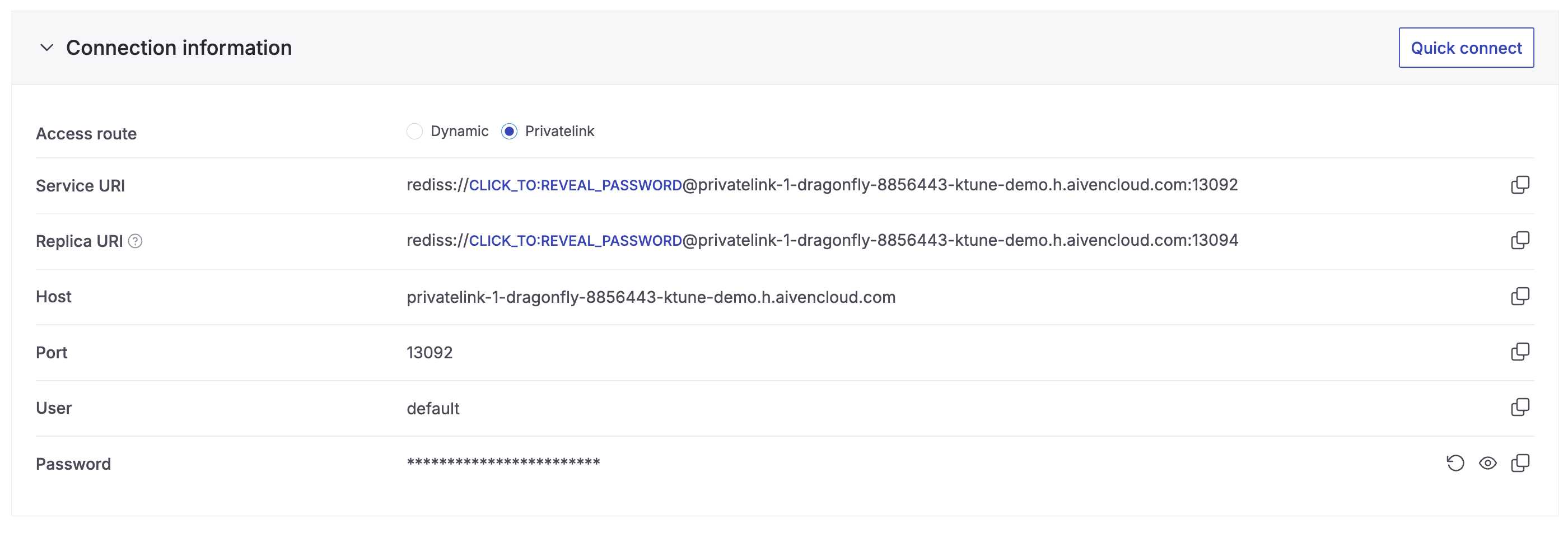 Screenshot of the configuration